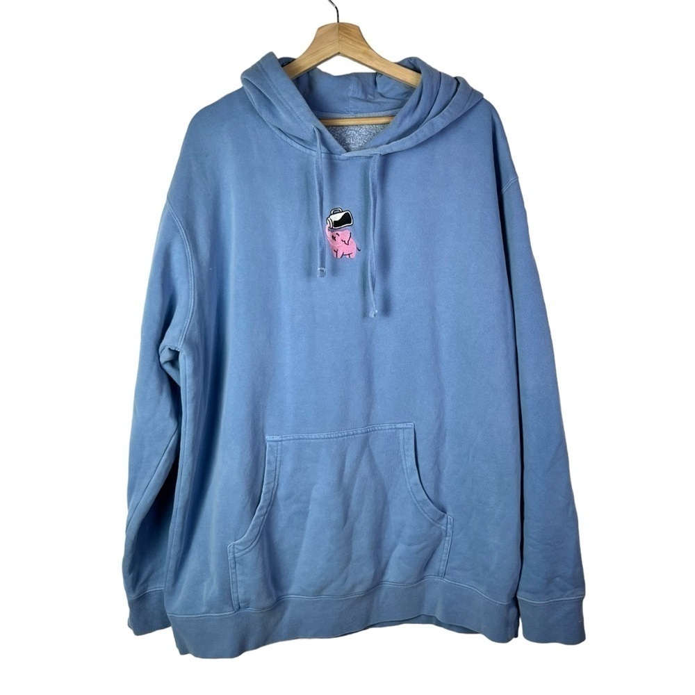 Chamberlain Coffee Blue Cold‎ Brew Elephant Hoodie Sweatshirt L